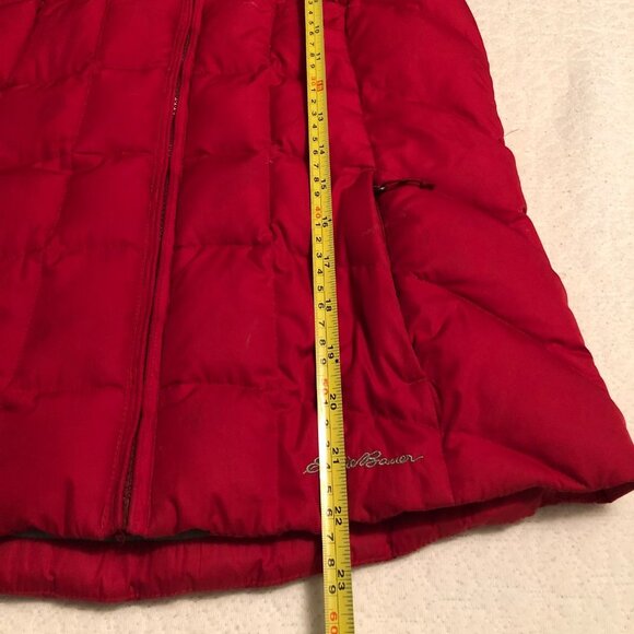 Eddie Bauer EB 650 Womens Size XS Goose Down min 80% Red Puffer Vest Pockets - Picture 5 of 10